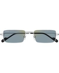 Cartier - Rectangular Frame Sunglasses - Lyst