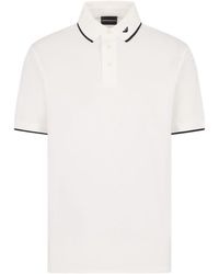 Emporio Armani - Logo Embroidered Short Sleeved Polo Shirt - Lyst