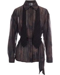 Liu Jo - Dark Digital Print Metallic Shirt - Lyst