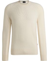 BOSS - Off- Raglan Crew Neck Knit Sweater - Lyst