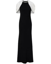 Roland Mouret - Embellished Caped Satin Crepe Gown - Lyst