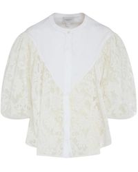 Giambattista Valli - Lace Puff Sleeve Top - Lyst