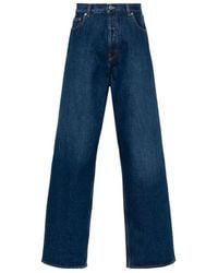 Off-White c/o Virgil Abloh - Logo Patch Wide Leg Jeans - Lyst