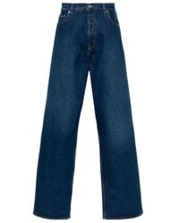 Off-White c/o Virgil Abloh - Logo Patch Wide Leg Jeans - Lyst