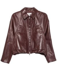 Brunello Cucinelli - Zip-Up Leather Jacket - Lyst