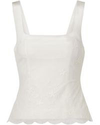 Posse - Embroidered Tulle Top - Lyst