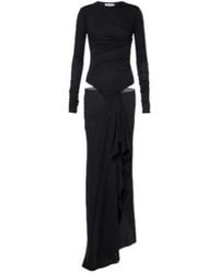 The Attico - Draped Cutout Semi-Sheer Maxi Dress - Lyst