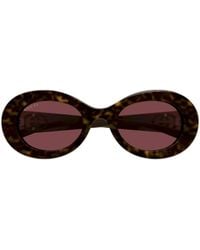 Gucci - Eyewear Oval Frame Sunglasses - Lyst