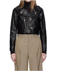 AURALEE - Short Cycling Leather Jacket - Lyst