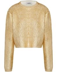 Valentino - Long-Sleeved Round-Neck Knitted Pullover - Lyst