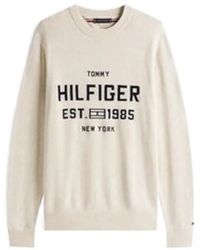 Tommy Hilfiger - Logo-Detail Knitted Cotton Sweater - Lyst