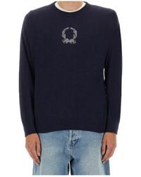 Moschino - Laurel Crown Embroidered Crewneck Pullover - Lyst