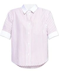 Marni - Short Sleeved And Striped Cotton Poplin Shirt - Lyst