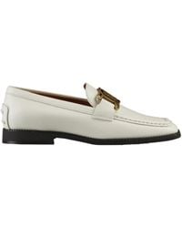 Tod's - Leather Chain-Link Detail Loafers - Lyst