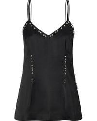 Wales Bonner - Iris Studded Frayed Satin Camisole - Lyst