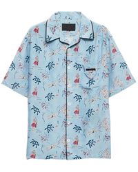 Prada - Graphic Printed Short-Sleeved Shirt - Lyst