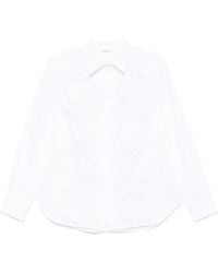 P.A.R.O.S.H. - Cioccolato Lace Panelled Long-Sleeve Shirt - Lyst