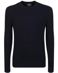 A.P.C. - Ribbed-Knit Long-Sleeve Top - Lyst