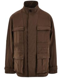 Ferragamo - Ferragamo High Neck Concealed Fastened Jacket - Lyst