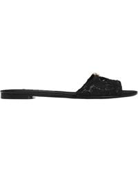 Dolce & Gabbana - Lace Flat Slides - Lyst