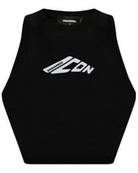 DSquared² - Sleeveless Cropped Tank Top - Lyst