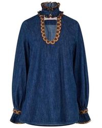 Valentino - Embroidered Denim Top - Lyst