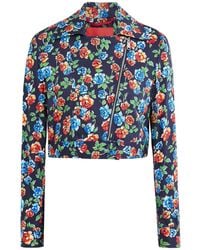 MAX&Co. - Floral Print Biker Jacket - Lyst