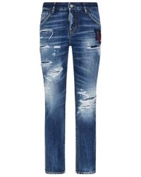 DSquared² - Distressed Cropped Jeans - Lyst
