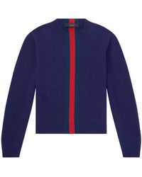 Gucci - Fine Knit Wool Sweater With Web - Lyst