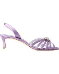 Manolo Blahnik - Fulmasli 75 Crystal-Embellished Satin Sandals - Lyst