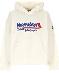 Moncler - X Palm Angels Racing Logo Cotton Hoodie - Lyst