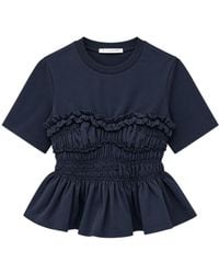 Cecilie Bahnsen - Ruched Peplum T-Shirt - Lyst