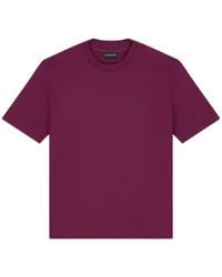Emporio Armani - Jersey T-Shirt With Micro Eagle Embroidery - Lyst