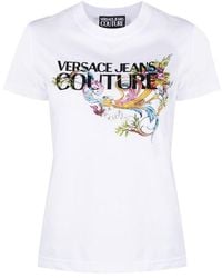Versace Jeans Couture - Logo Graphic Print Cotton T-Shirt - Lyst