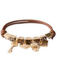 Prada - Nappa Leather And Metal Bracelet - Lyst