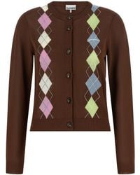 Ganni - 'Argyle' Cardigan - Lyst
