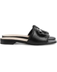 Gucci - Logo Cut-Out Sandals - Lyst