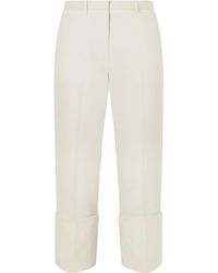 Calvin Klein - Ramie-Blend Twill Straight-Leg Pants - Lyst