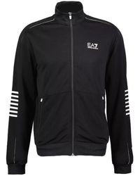 EA7 - Logo Long-Sleeved Zipper Sweater - Lyst