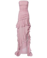 Blumarine - Asymmetric Ruffled Georgette Gown - Lyst