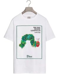 Dior - T-Shirt With Book Cover Embroidery, Relaxed Fit - Lyst