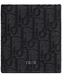 Dior - Jacquard Fabric Oblique Printed Wallet - Lyst