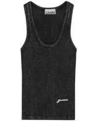 Ganni - Ribbed Tank Top - Lyst