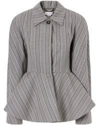 Stella McCartney - Striped Peplum Tailored Jacket - Lyst
