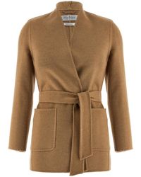 Max Mara - Belted Open-Front Coat - Lyst