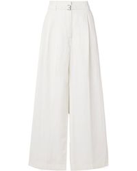 Proenza Schouler - Jules Drawstring Pleated Wide-Leg Pants - Lyst