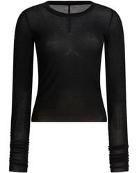 Rick Owens - Temple Cropped Rib Ls T-Shirt - Lyst