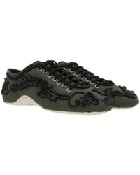 Dries Van Noten - Embroidered Lace-Up Ballerina Sneakers - Lyst