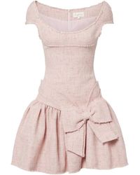 ShuShu/Tong - Bow-Detail Distressed Tweed Minidress - Lyst