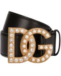 Dolce & Gabbana - Dg Logo Embellished Buckle Belt - Lyst